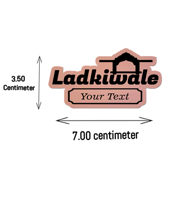 Ladkiwale Personalized Wedding Brooch Name Tag Badges – Personalized Identification with Pin-Magnet ,7.00 Centimeters x 3.50 Centimeters,Rose Gold Acrylic | Name Plate