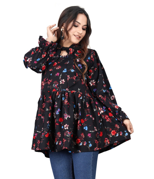 WOMEN'S Trendy Latest women  Black flowe...