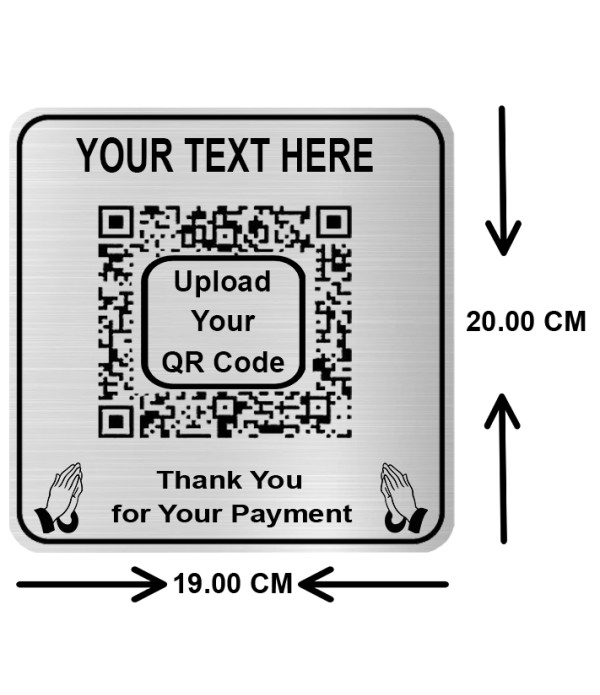 Best Customized/Personalized QR Code Self-Adhesive Silver Black High Grade Acrylic Sign Board for Business Shop Stores Cafes Shops Hospital School Office Hotel Restaurant Company Malls Bank Home