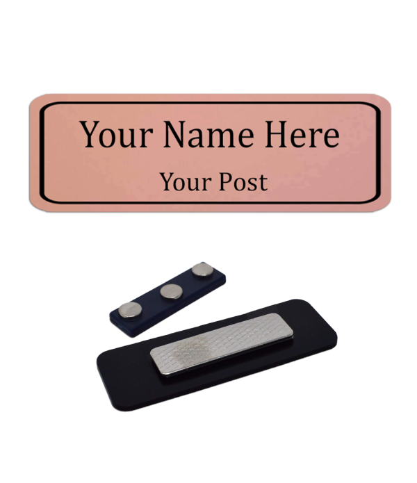Custom Name Badge with Logo, name and Post, Personalised ID Tag, Pin or Magnetic 