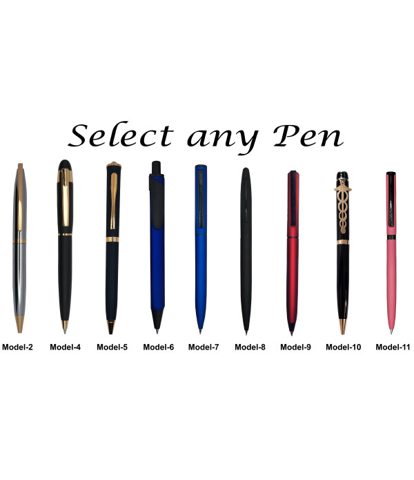 KlowAge Saint Matte Black Diamond Cap Ball Pen with Congratulations Gift Box and Bag .Excellent Gift | Corporate Best Gift | Premium Pen | Employee Gifting| Name on Pen