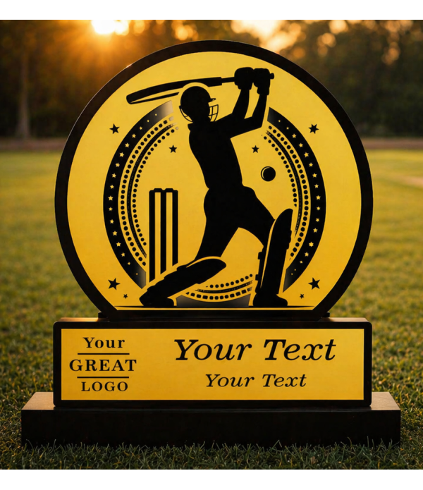 Custom Cricket Wooden & Acrylic Trop...