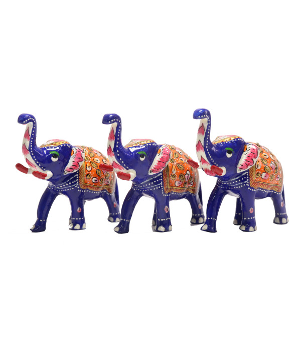 MARBEL ELEPHANT  WITH PAINTING ( L 10.00 CM X H 9.00CM )