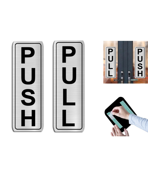 KlowAge Push Pull Self-Adhesive Golden Black High Grade Acrylic Sign Board for Business Shop Stores Cafes Shops Hospital School Office Hotel Restaurant Company Malls Bank Home