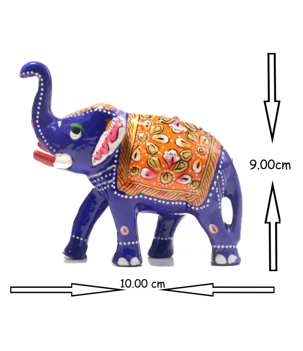 MARBEL ELEPHANT  WITH PAINTING ( L 10.00 CM X H 9.00CM )
