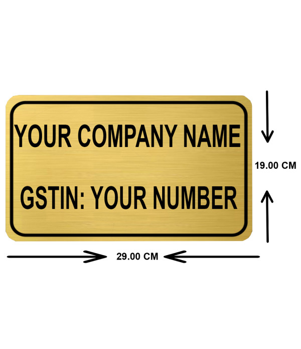 Best Personalized/Customised GST Number Plate Self-Adhesive Golden Black High Grade Acrylic Sign Board for Business Shop Stores Cafes Shops Hospital School Office Hotel Restaurant Company Malls Bank Home