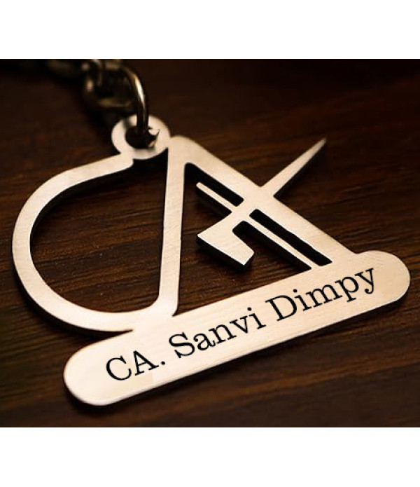 Personalised Metal chartered accountant (CA) Keychain with Custom Name,name on keychain