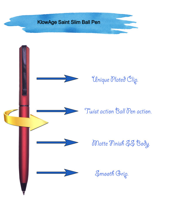 Love you Saint Maroon Slim Ball Pen with I Love You Gift Box and Bag .Excellent Gift | valentine day Best Gift | Premium Pen | Lover Best Gifting