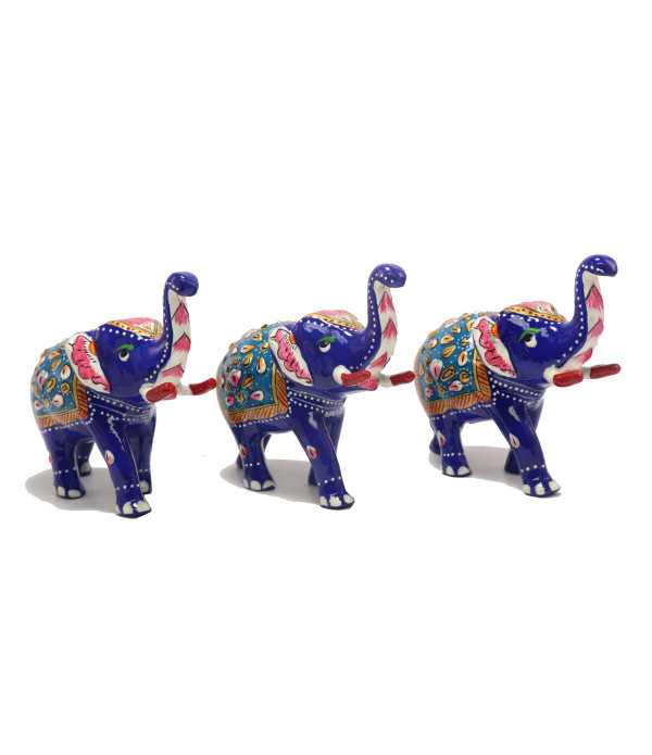 MARBEL ELEPHANT  WITH PAINTING ( L 10.00 CM X H 9.00CM )