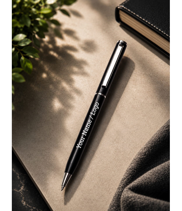 A Customised Slim Ball Pen, Matte Black, Personalised with Name or Logo| Personalised Stick Ballpoint Pens with Gift Box | Blue Ink | Corporate Gift for Office, Men & Women | Premium Pen A Customised Slim Ball Pen, Matte Black, Personalised with Name or Logo| Personalised Stick Ballpoint Pens with Gift Box | Blue Ink | Corporate Gift for Office, Men & Women | Premium Pen
