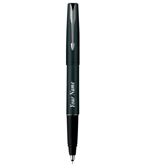 PARKER FRONTIER MATTE BLACK ROLLER BALL PEN WITH STAINLESS STEEL TRIM PARKER FRONTIER MATTE BLACK ROLLER BALL PEN WITH STAINLESS STEEL TRIM
