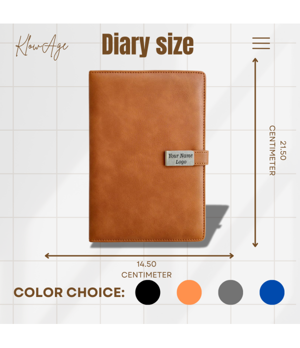 Brown Personalized Diary With Name on Diary | Best Gift For Men & Women | Corporate Gift Set | Useful Gift Set For Personal & Office Use |Customized Diary