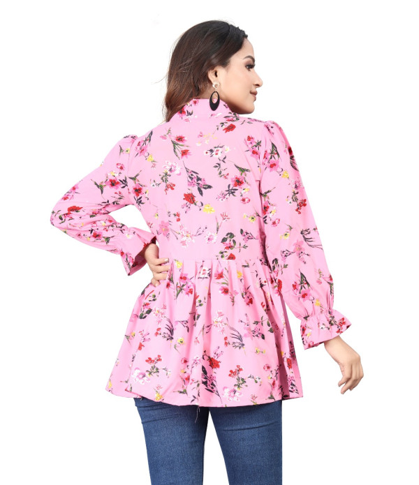 WOMEN'S Trendy Latest women Pink flowers design top under 500
