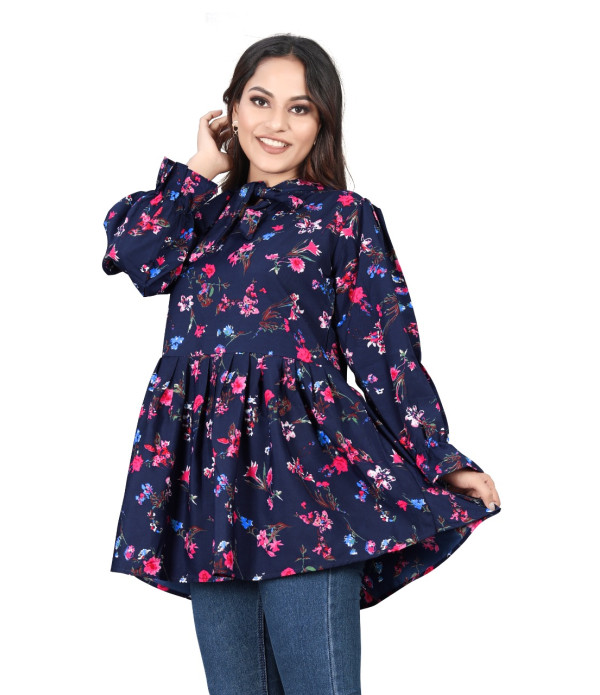 WOMEN'S Trendy Latest women Dark Blue flowers design top under 500