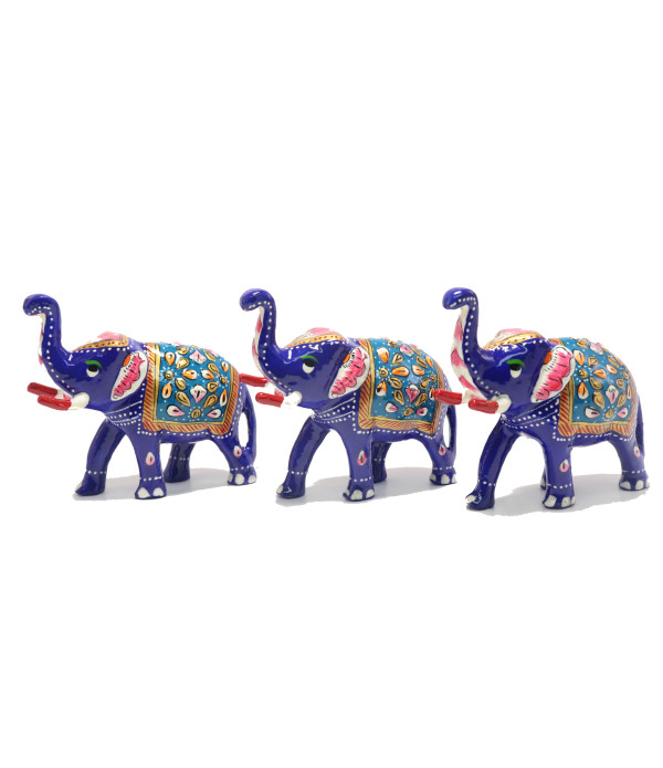 MARBEL ELEPHANT  WITH PAINTING ( L 10.00 CM X H 9.00CM )