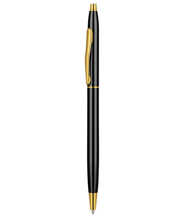 A Personalized Slim Metal Ballpoint Pen, Black and Gold Finish, Custom Name/logo Engraving Customized For Men And Women | Doctor Birthday| Weddings | Corporate | Employee Gifting