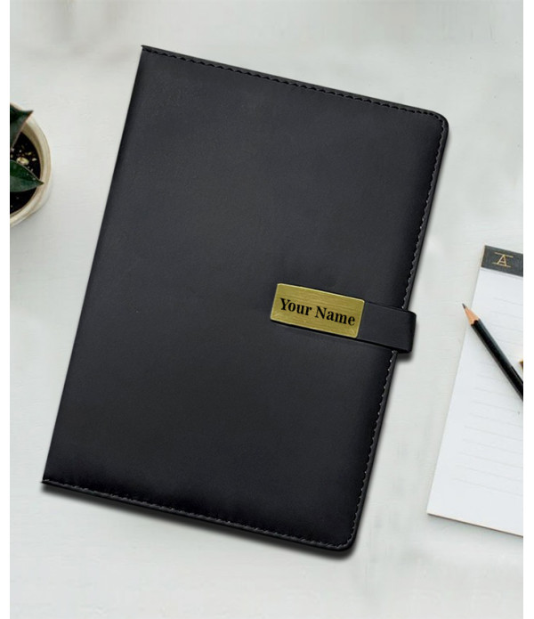 Personalized Black Diary With Name on Di...