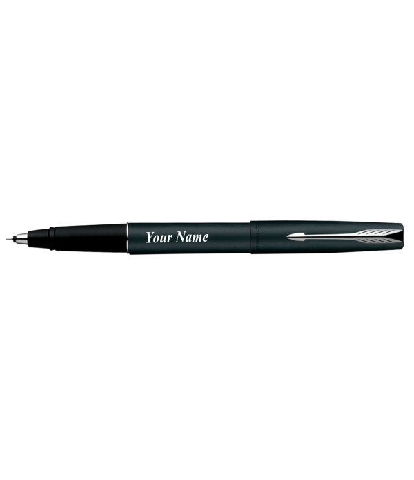 PARKER FRONTIER MATTE BLACK ROLLER BALL PEN WITH STAINLESS STEEL TRIM PARKER FRONTIER MATTE BLACK ROLLER BALL PEN WITH STAINLESS STEEL TRIM