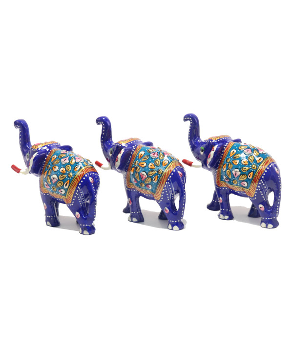 MARBEL ELEPHANT  WITH PAINTING ( L 10.00 CM X H 9.00CM )