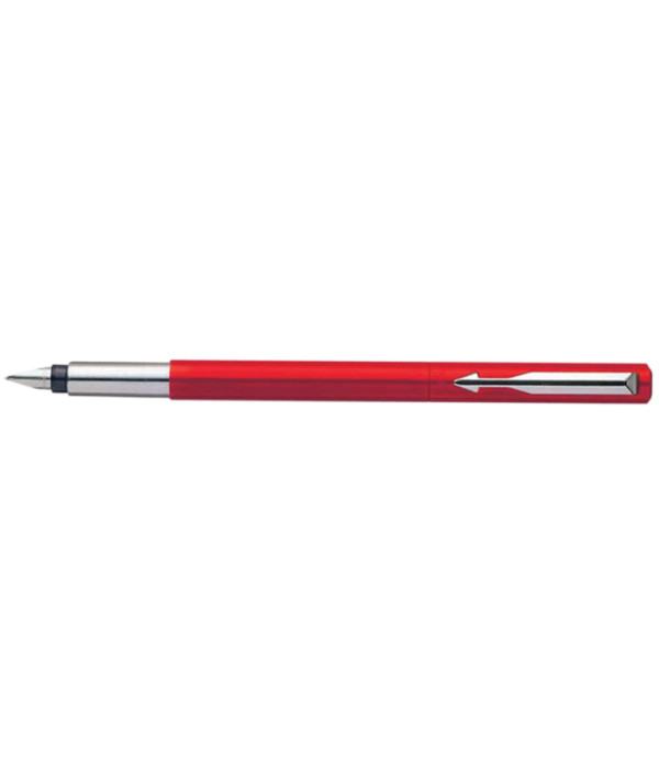 PARKER VECTOR STANDARD RED FOUNTAIN PEN WITH STAINLESS STEEL TRIM PARKER VECTOR STANDARD RED FOUNTAIN PEN WITH STAINLESS STEEL TRIM