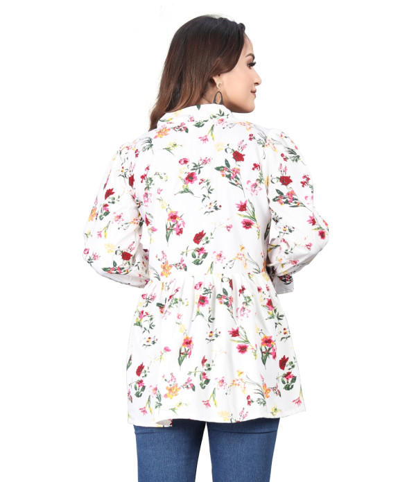 WOMEN'S Trendy Latest women White flowers design top under 500