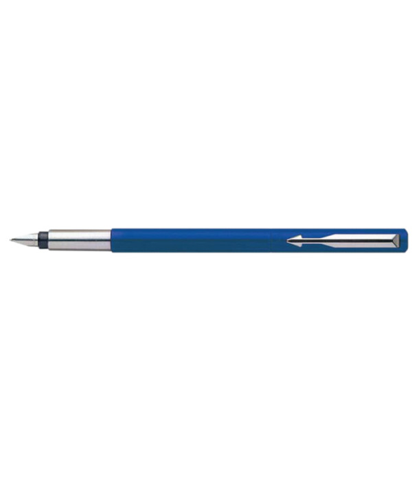 PARKER VECTOR STANDARD BLUE FOUNTAIN PEN WITH STAINLESS STEEL TRIM