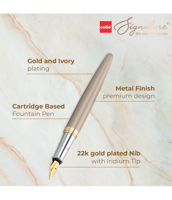 Signature Cello Crème Ivory Fountain Pen Signature Cello Crème Ivory Fountain Pen